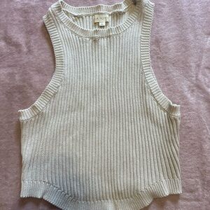 La Hearts Ribbed Knit Sweater in Cream